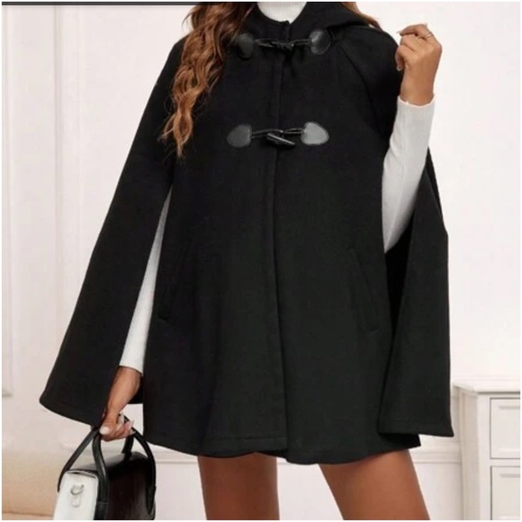 Maternity Classic Toggle Closure Cape Jacket Coat - Picture 3 of 6